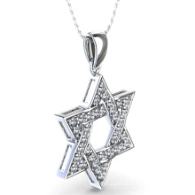 Star of David Pendant em 925 Sterling Silver Jewelry